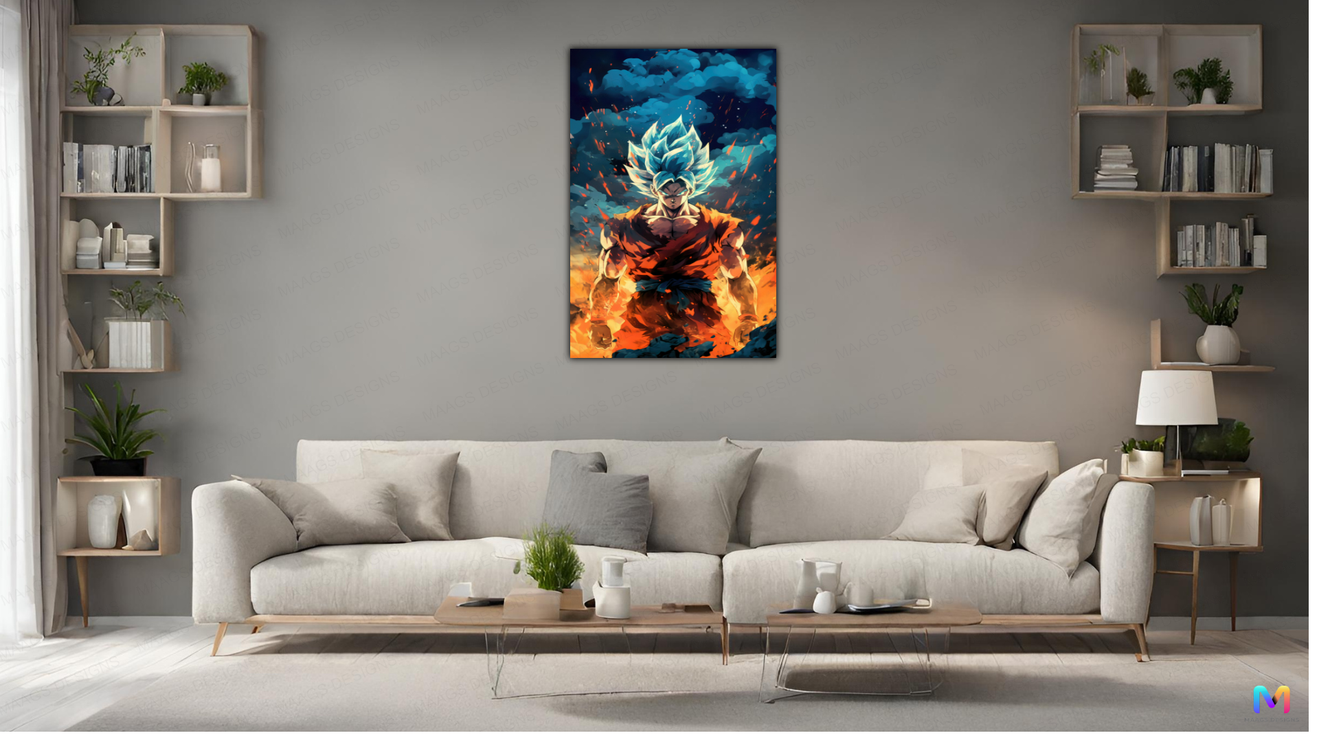 Goku - Dynamic Pose - Dragonball Z (Premium Acrylic Wall Poster)