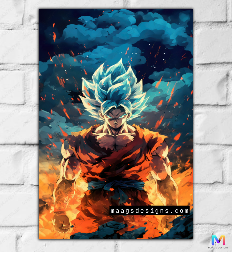 Goku - Dynamic Pose - Dragonball Z (Premium Acrylic Wall Poster)