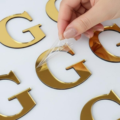 Glossy Gold Acrylic Letter | Acrylic Lettering in White or Black or Gold | Letters for Wall