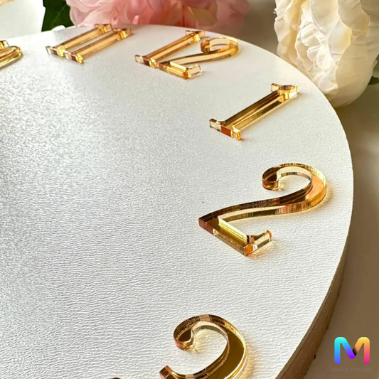 Mirror Acrylic Clock Numbers Kit