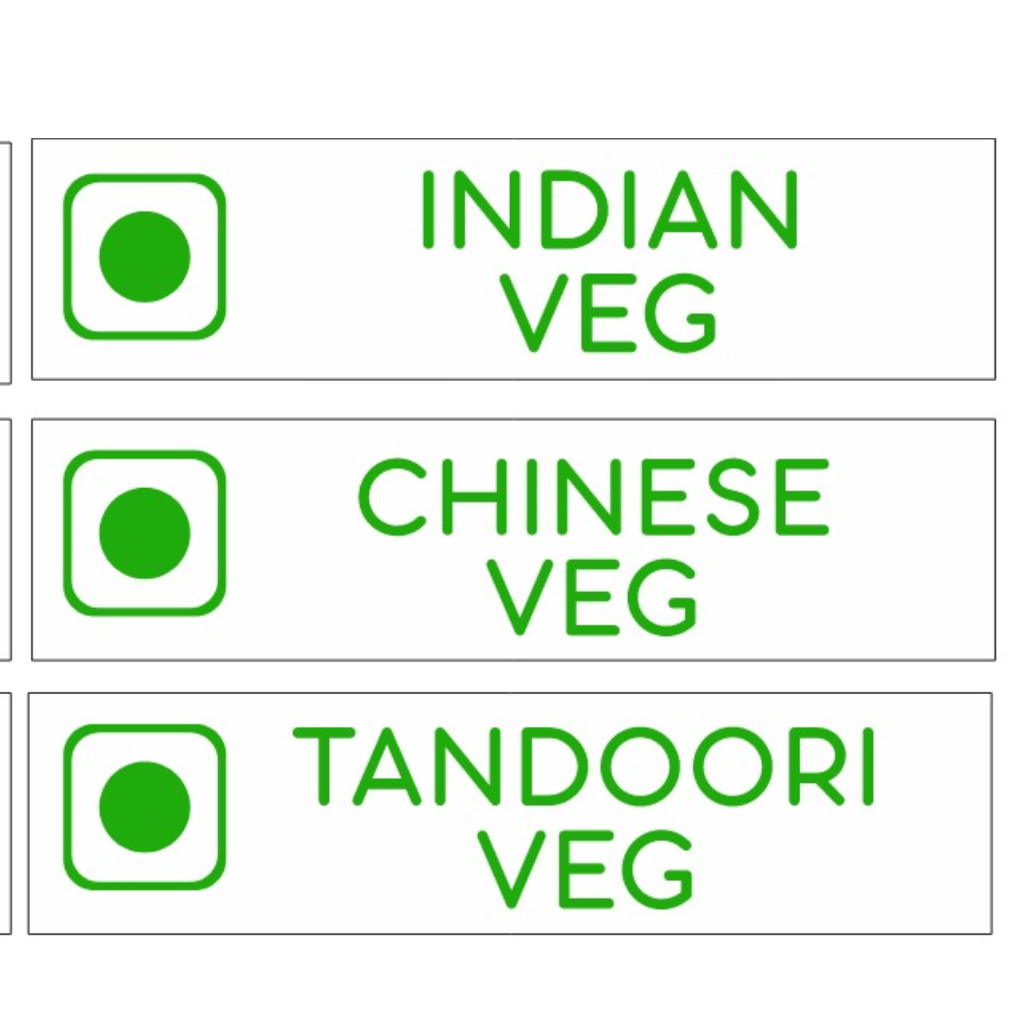 Cooking Area Signs, Designated Area Signs: Veg Non-Veg