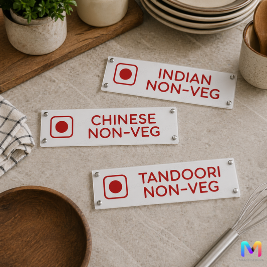 Cooking Area Signs, Designated Area Signs: Veg Non-Veg