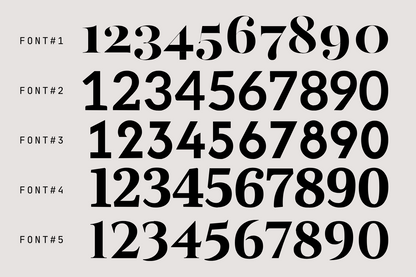Playfair Typogram House Numbers (Acrylic)